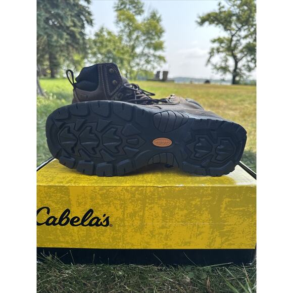 Cabelas Roughneck Ledger Work Boots Mens 9W Brown Leather Waterproof Soft Toe main image 6